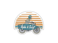Ride And Surf Skeleton Sticker Decal