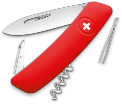 Swiza D01 3.75'' Closed Swiss Pocket Stainless Multi-Tool Red