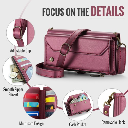 For Samsung A16 A36 A56 A15 A55 A14 Leather Magnetic Zip Card Wallet Case Cover - Picture 26 of 41
