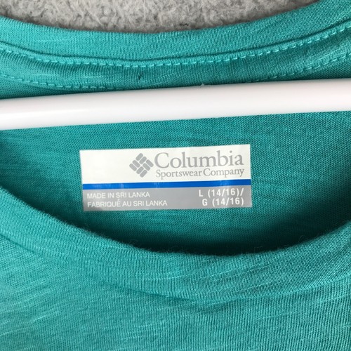 Columbia Girls Sleeveless Crew Neck Green Athletic Tank Top Size L 14/16 - Picture 8 of 9
