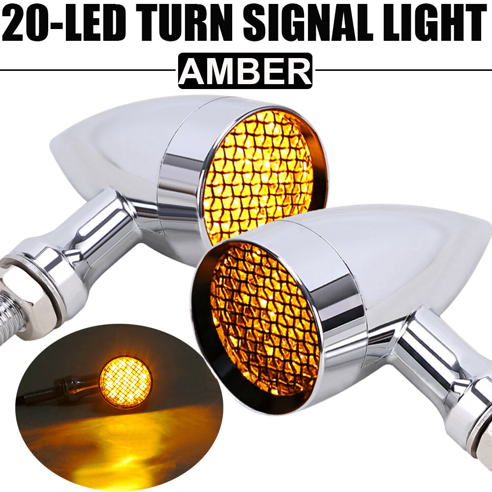 Chrome Bullet Brake Running LED Turn Signals Amber Lights Indicator