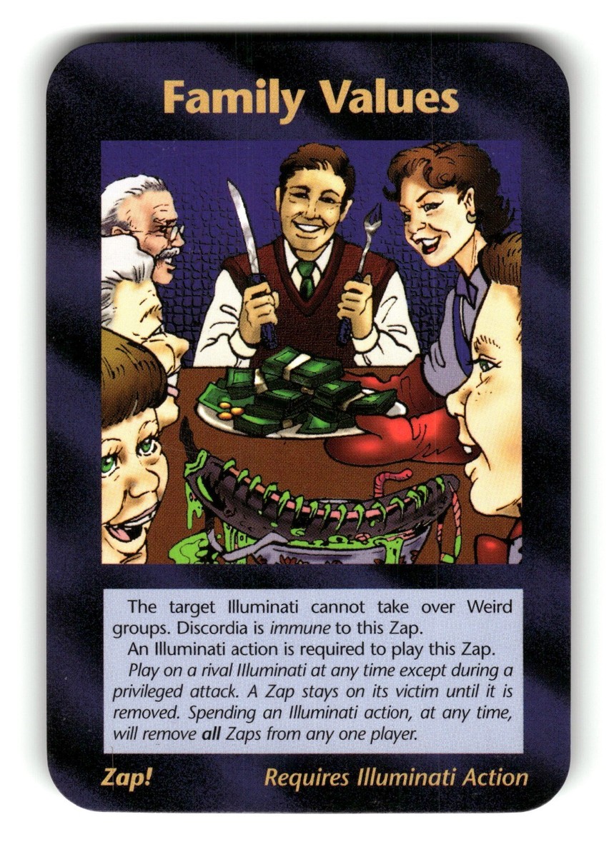 Family Values Card INWO Illuminati New World Order Assassins Game
