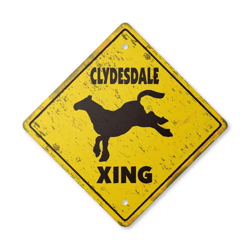 Clydesdale Vintage Crossing Sign Xing Plastic Rustic horse beer wagon lover owne