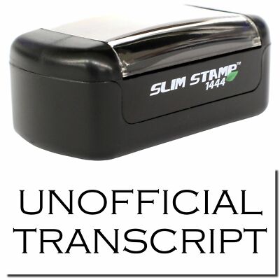 Slim Pre-Inked Unofficial Transcript Stamp Size 1/2'' Tall x 1-3/4'' Wide