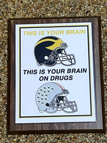 Michigan Wolverines Football Wood Wall Plaque - 10" x 13" - Picture 1 of 1