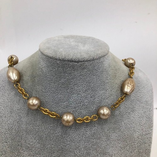 Auth Vintage Celine Faux Pearls Long Necklace Chain Belt Goldtone 90cm/35.4" in - Picture 23 of 24