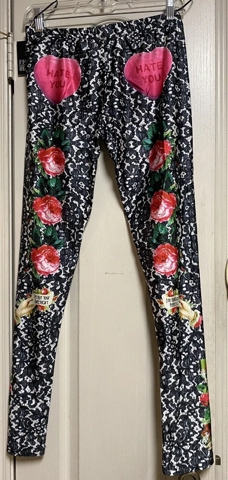 Preciosos Pantalones/Leggings Estampado Gráfico Glamuroso FREAK Of NATURE 'Miss 'World' Nuevos con Etiquetas Foto 3 de 4