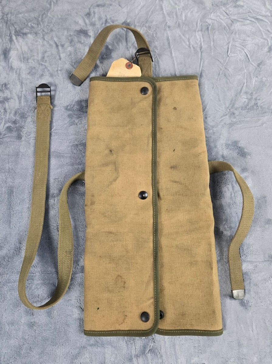 ORIGINAL 1945 WWII US ARMY TOOL ROLL T9 CARRY CASE Canvas Khaki