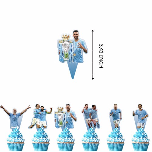 Manchester City Football Team Birthday Party Decoration Set Hanging Flag - Picture 11 of 12