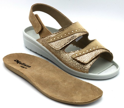 MELLUSO SANDALI CON PLANTARE ESTRAIBILE DONNA DOPPIO STRAPPO SABBIA ORO n.  36 | eBay
