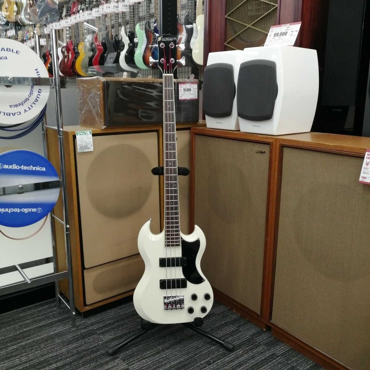 EDWARDS by ESP E-J-90MF White SG Type Solid Body Electric Bass