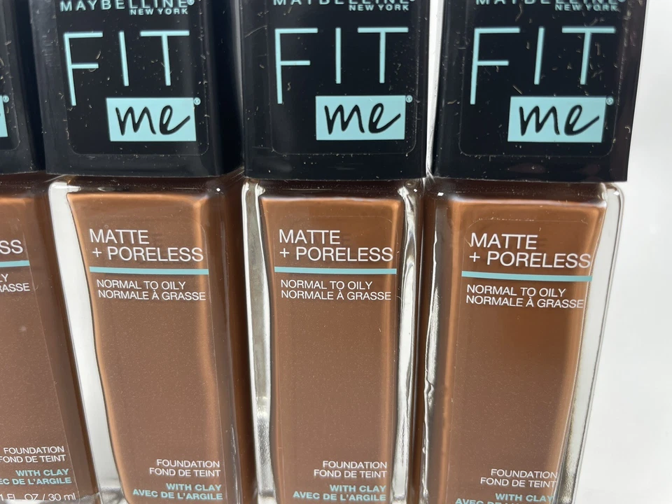 Lot Of 4 Maybelline Fit Me Matte Poreless Foundation Deep Shades Clay 365 Nutmeg - Image 4 of 4