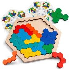Wooden Tangram Jigsaw DIY Puzzle Kids Learning Educational Toys for Children Thi