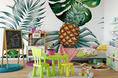 3D Tropical Leaf Pineapple Self-adhesive Removable Wallpaper Murals Wall 343