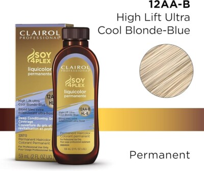 Clairol Pro SOY4PLEX Liquicolor Permanente 12AA-B/HL-B Ultra Cool Blonde-Blue