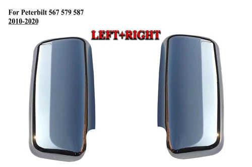 Pair Right+Left Side Door Mirror Chrome Back Cover for Peterbilt 567 579 587