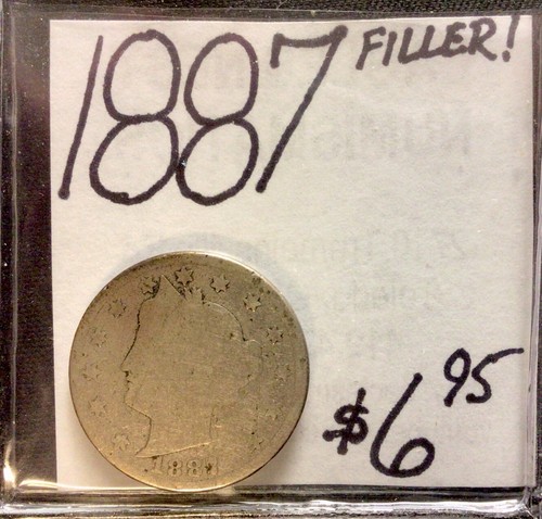 1887 Liberty Head V Nickel Filler! ENN Coins - Afbeelding 1 van 3