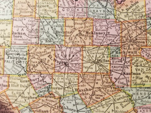 Antque Map of Texas - circa 1901 - Indian Territory and Oklahoma reverse - Picture 5 of 12