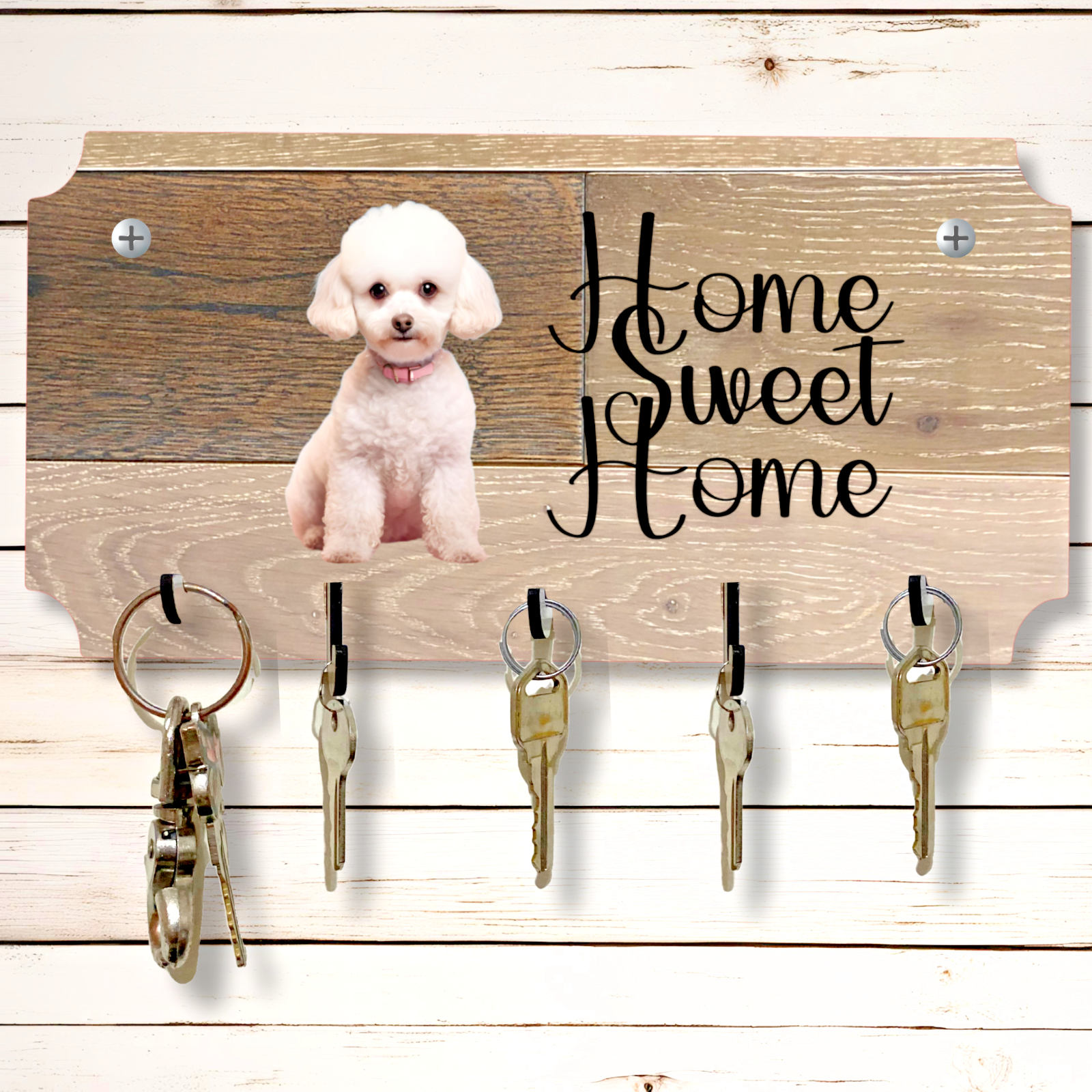 Toy Poodle Dog Key Rack Wall Mount Organizer 10