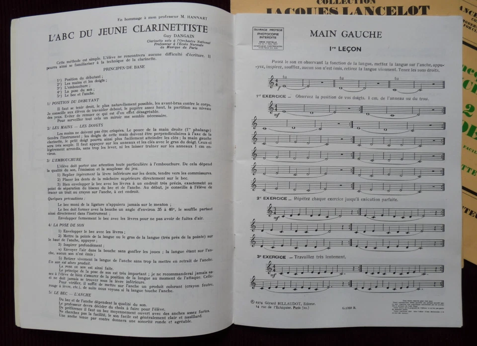 Lot de TROIS partitions pour clarinette - Gérard Billaudot éditeur - Photo 3/4