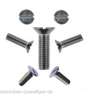 Senkkopfschrauben mit Schlitz DIN 963 Edelstahl V2A M1,6 M2 M2,5 M3