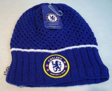 Chelsea FC Soccer Beanie Official Knit Cap- Size OSFA Color-Blue