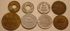 WILL S WOOD Lainson Sears SANITARY BAKERY Brunswick Billiards REX POOL Tokens
