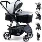 Baby Stroller 2 In 1 Reversible Toddler Seat Lie Flat Gray