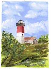 Five-Pack Notecards with Envelopes of Orig. Watercolor Prints  -  Cape Cod Set