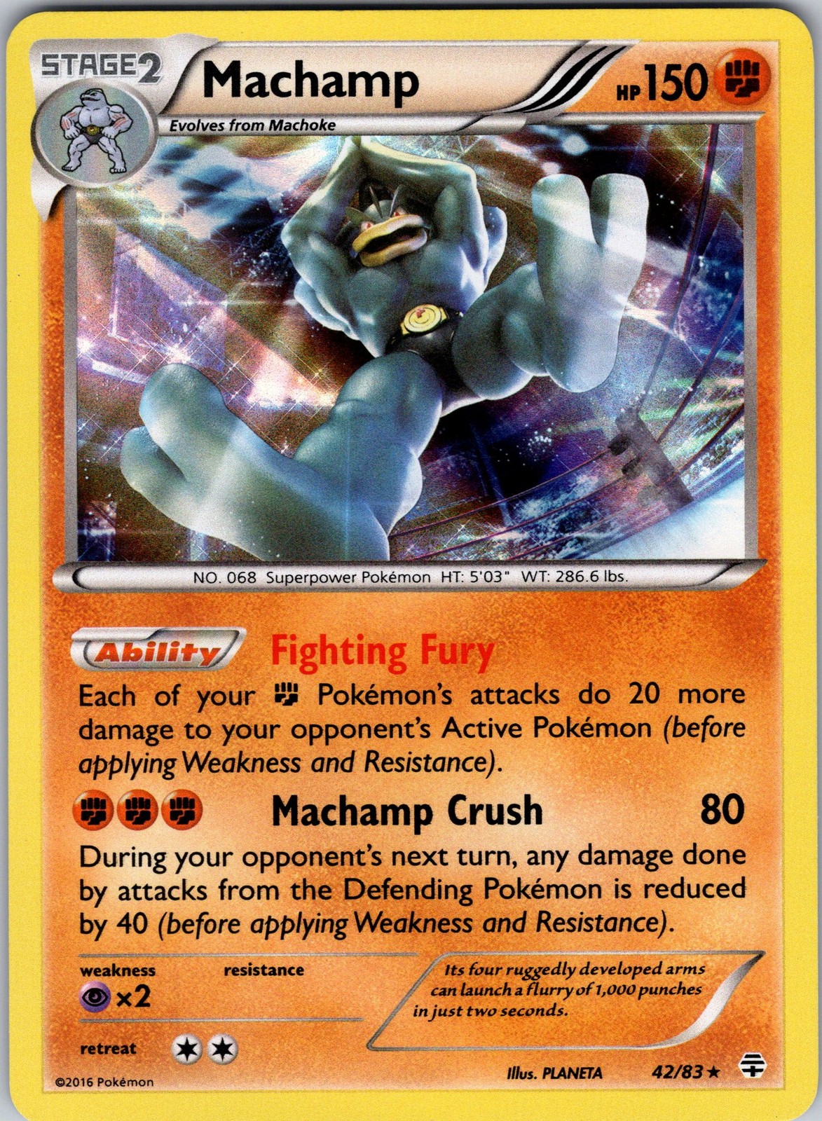 Machamp 46/111 XY - Furious Fists Pokemon TCG NM