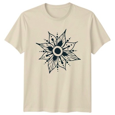 Stilisiertes Bohemian Floral Mandala Tattoo T-Shirt Mandala Floral Art