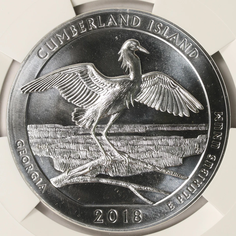 2018 25c Cumberland Island ATB 5oz Silver Quarter 25c NGC MS69 PL - Image 3 of 4
