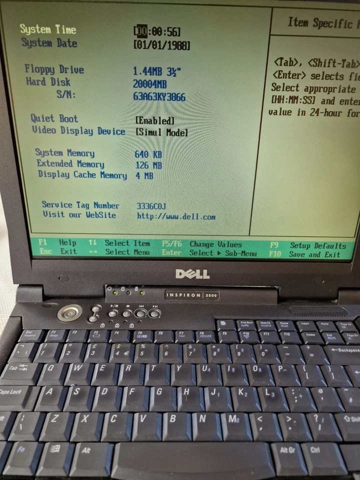 Vtg Dell Inspiron 2500 Pentium III 14,1" 20gb IBM Hdd Untested Read Description - Image 2 of 4