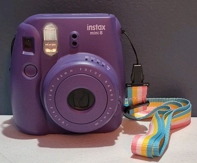 Fujifilm Instax Mini 8 Instant Camera Purple-w/Neck Strap & Film Installed *READ