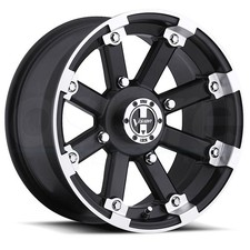 Vision Atv 393 Lockout 14x7 4x115 2.5 Black Machined Wheels4 80 14 Inch Rims
