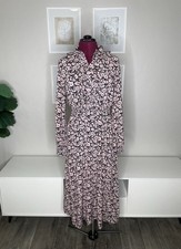 Boden Midi Dress Women’s 12 Floral Ruffle Front Cottagecore Button Front