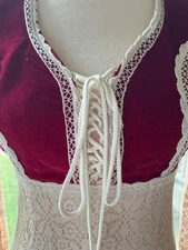 Genuine Gunne Sax Velvet & Lace Dress Vtg 70s Jessica McClintock Prairie #896E