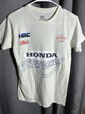 JT Racing USA Honda Racing Team Men  s Cream Crewneck Racing T-Shirt Size Small
