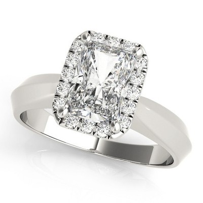Top Qualität! 3 kt DE/VS Lab Grown Emarald Diamant Halo Verlobungsring Platin