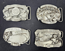  4 - Vintage Limited Edition Nebraska Cornhuskers 1983 - 1985 Belt Buckles