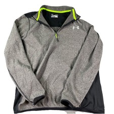 Under Armour Cold Gear Fleece Pullover Sweater Men Medium M Gray Loose