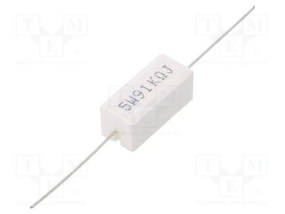 5W ±5% Widerstand: Leistung 91kΩ Zement THT Ø0,8x35mm