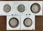 Washington Quarters 5 Lot 90% Silver 1959D ~ 1961D ~ 1962 ~ 1963 ~ 1964