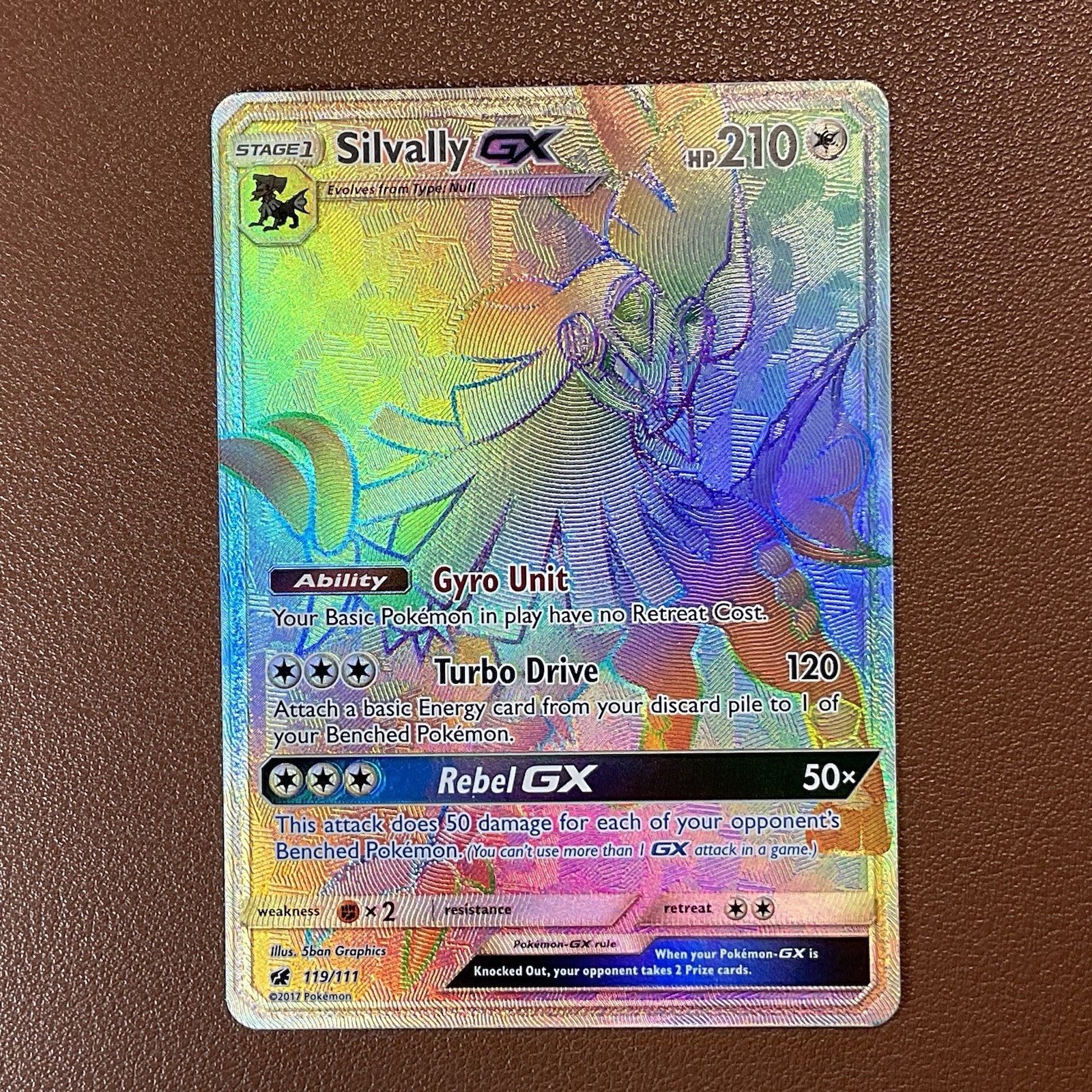 Silvally GX 119/111 NM (Secret) SM Crimson Invasion - Rainbow Pokemon TCG