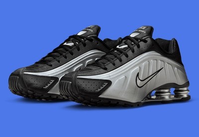 Nike Shox R4 Metallic Silver Black HQ1988-007 sz 12 Men's | eBay