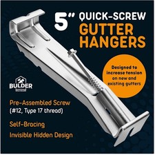 Quick Screw Hidden Bracket Clips - 5" Gutter Hangers 25 Pack
