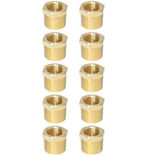 10 Pack XFITTING 3/4" Male x 1/2" Female NPT Hex Reducer Bushing, Lead Free