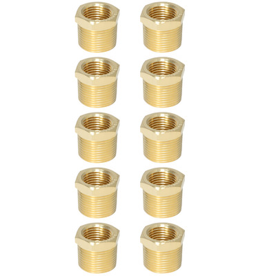 10 Pack XFITTING 3/4'' Male x 1/2'' Female NPT Hex Reducer Bushing, Lead Free