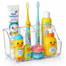 Sotfamily Clear Kids Toothbrush Holders for Bathrooms, 1 Pack,
