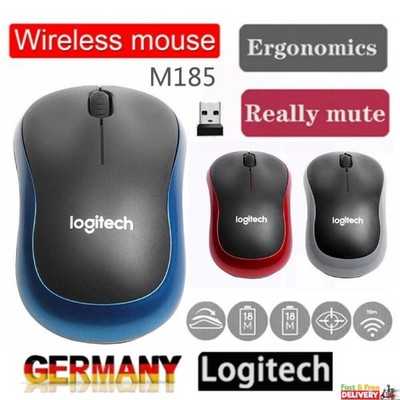 Logitech M185 Mouse Kabellos Funk & USB 1000DPI Kabellose Schnurlos Maus